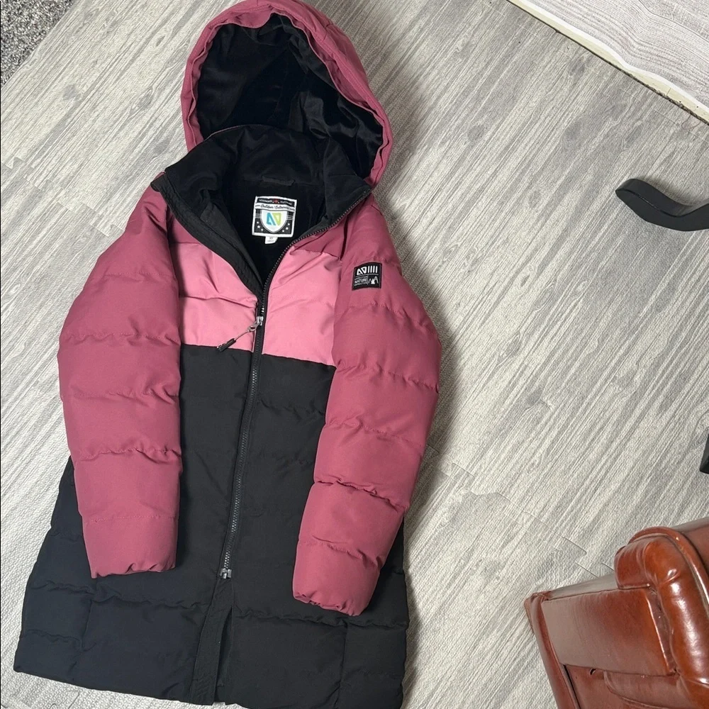 Vetements Pink and Black Long Puffer Jacket Size 10